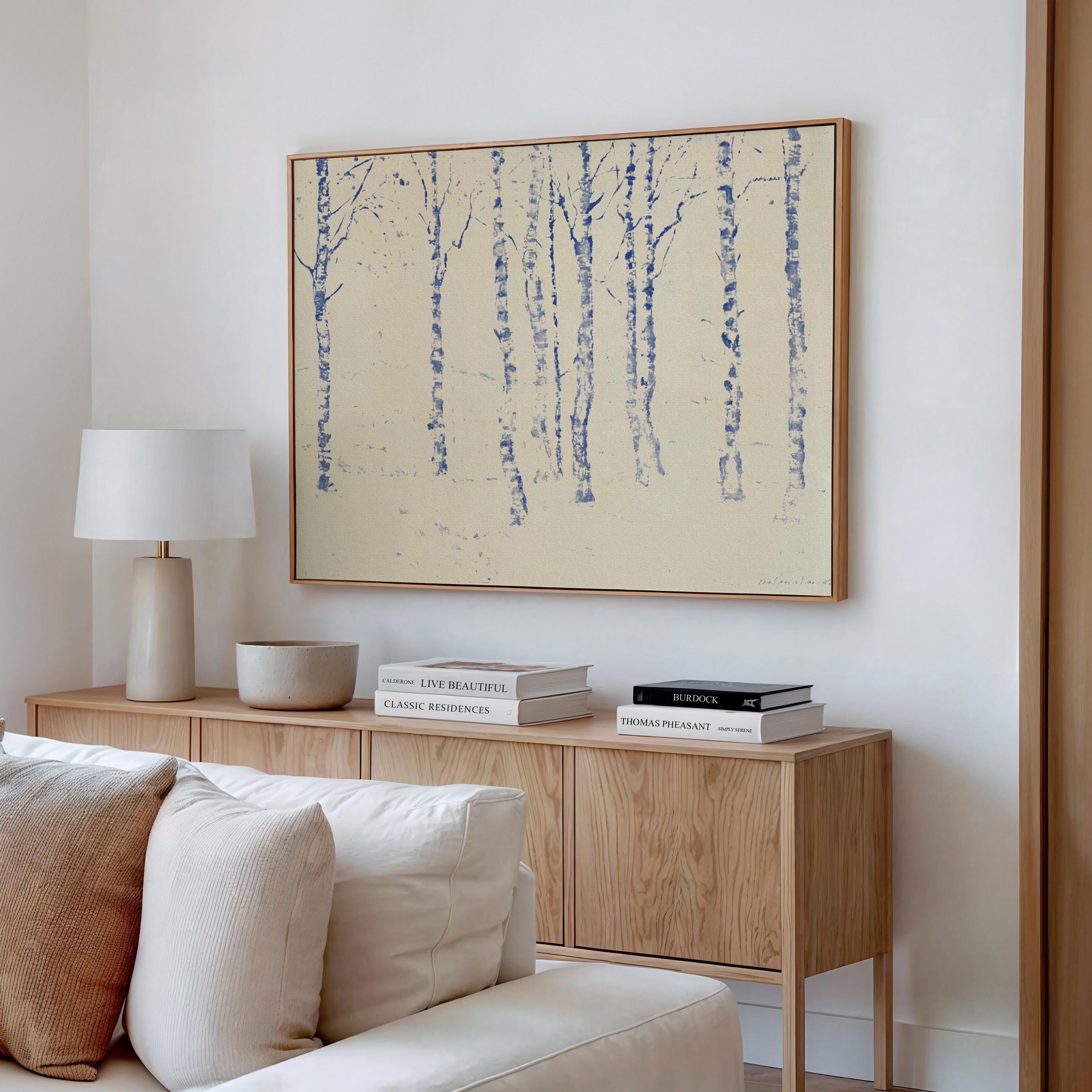 Blue Toile Faith Canvas | Birch Grove Christian Wall Art Print | Neutral Christian Wall Art | Faith Gift | B0001