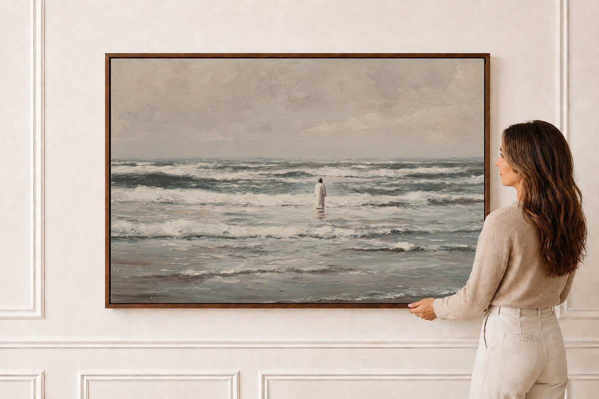 Power Over the Waves and Ocean - Christian Wall Decor, Ocean Art Print | Product view 4