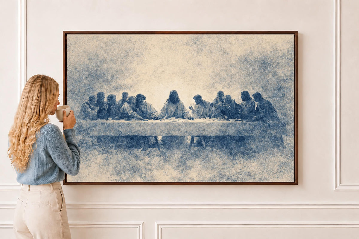 Last Supper — Blue Vintage Wall Art | Product view 1