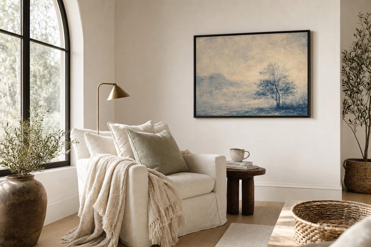Minimalist Blue Tree — Landscape Print | Product view 4