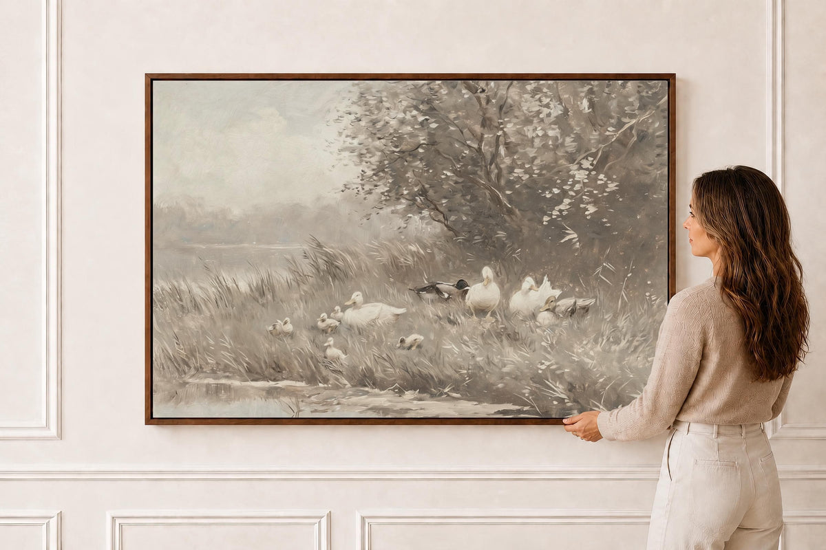 Duck Family Pond — Landscape Print | Product view 1