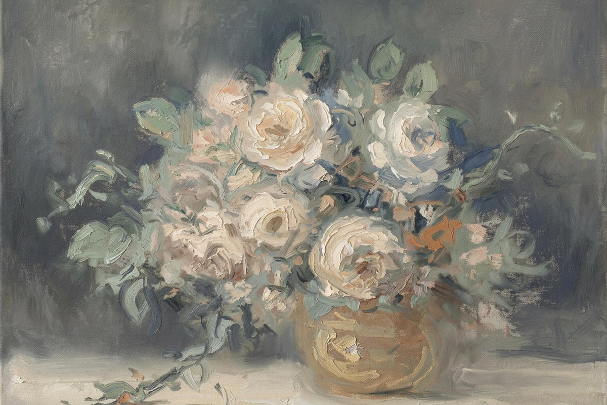 Antique Rose Still Life — Floral Print | Product view 2