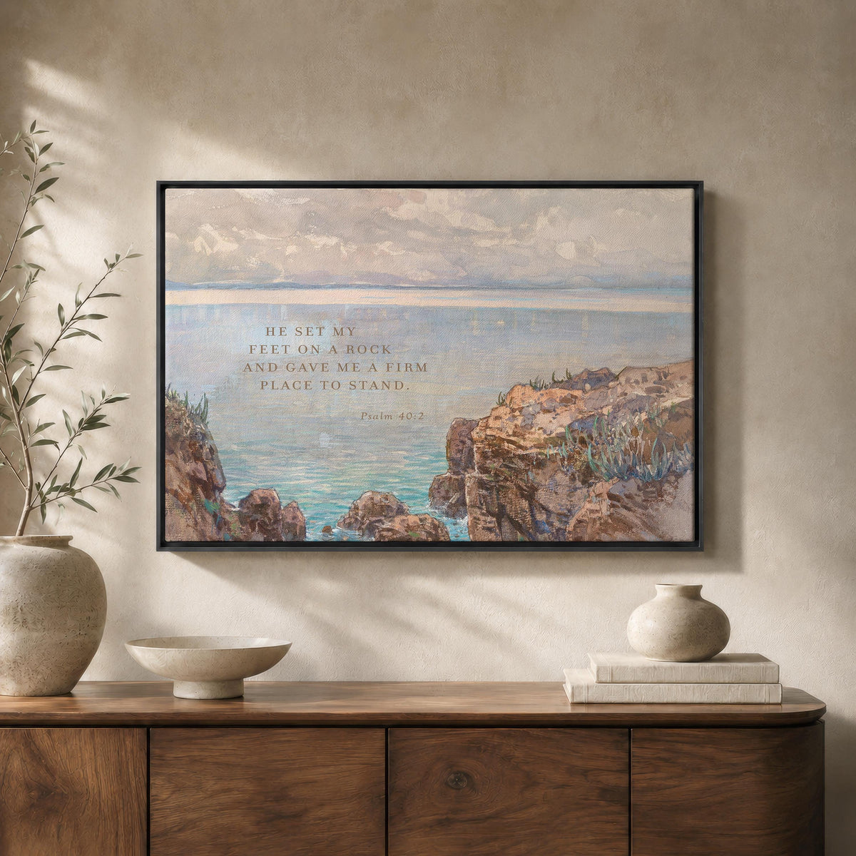 Coastal Sailboat — Psalm 40:2 | Product view 1
