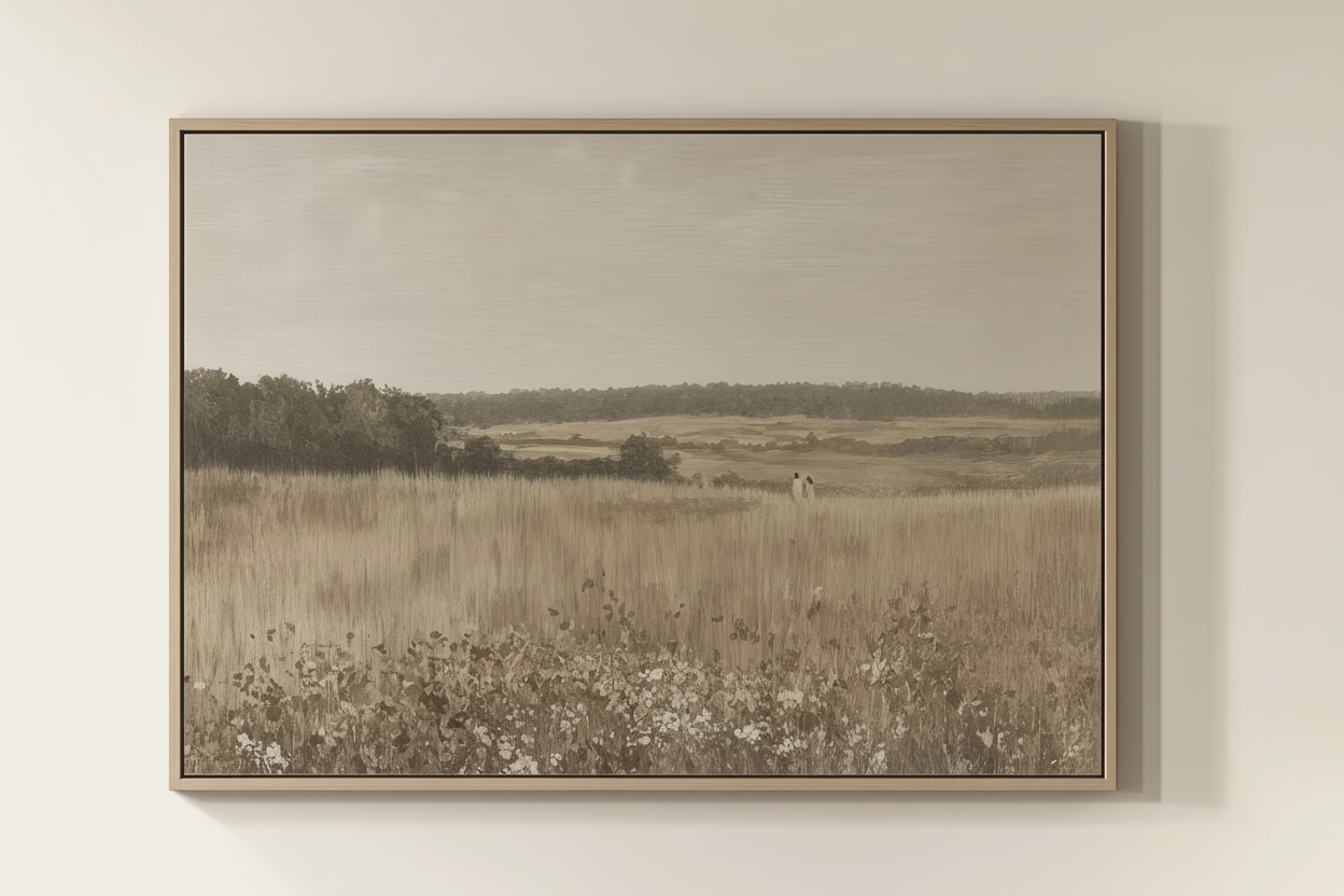 Noah's Ark Abstract Nursery Art — Neutral Christian Animal Print