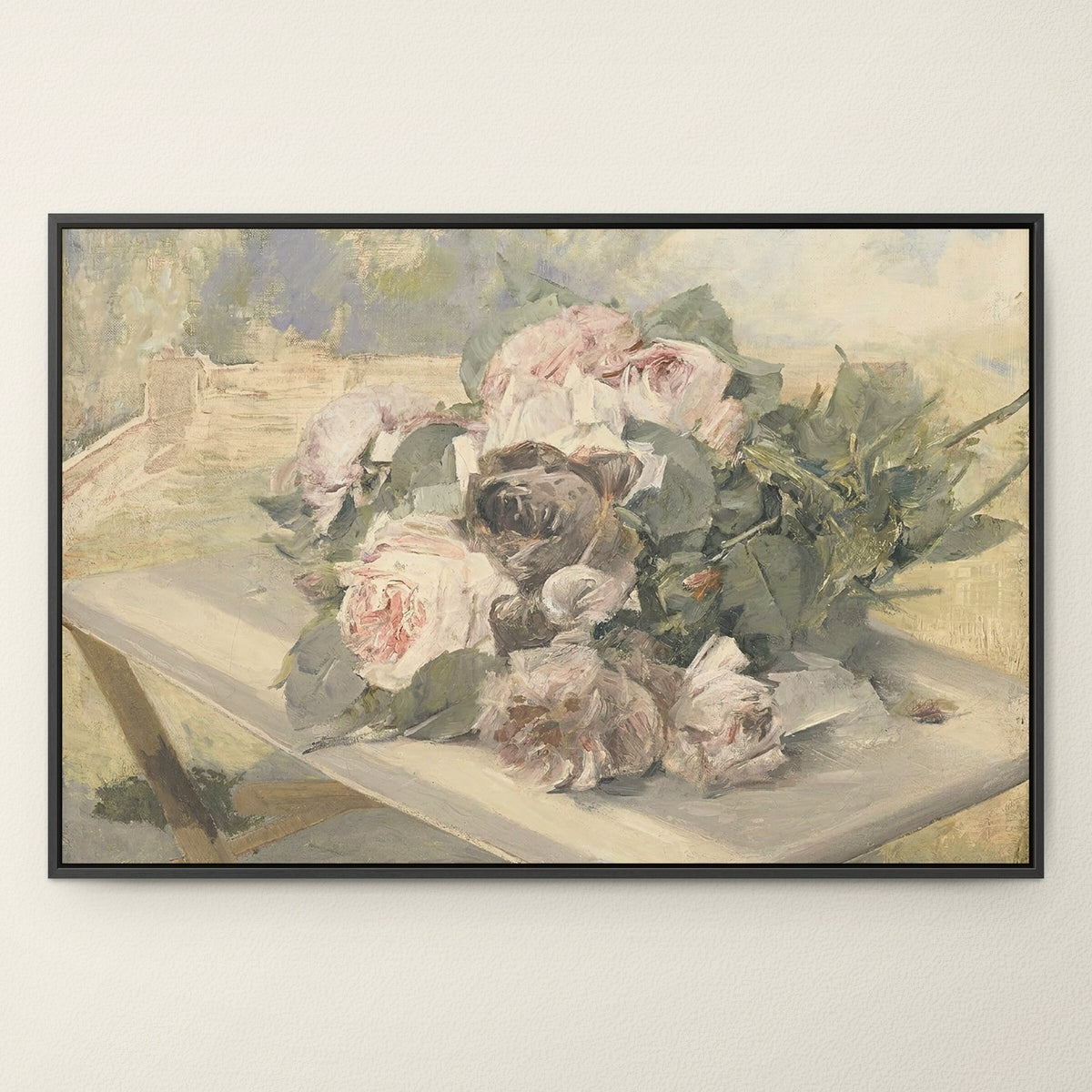 Antique Roses on a Table wall art