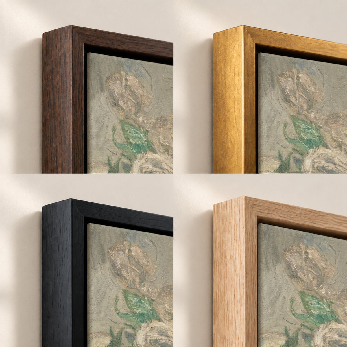 Antique Roses in a Blue Vase wall art