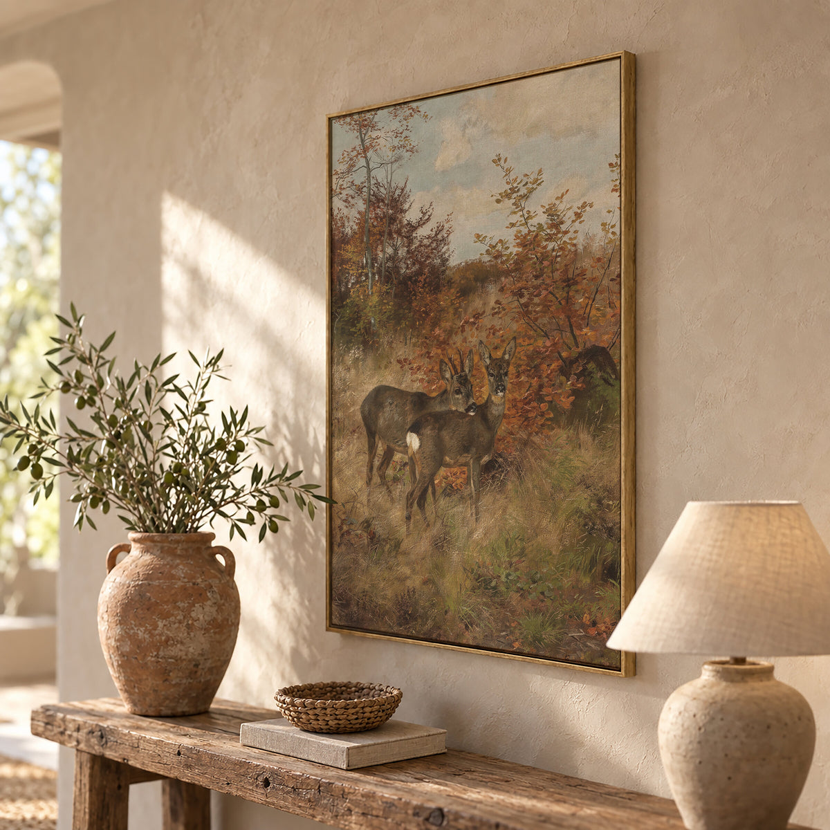 Deer in Autumn Thicket wall art