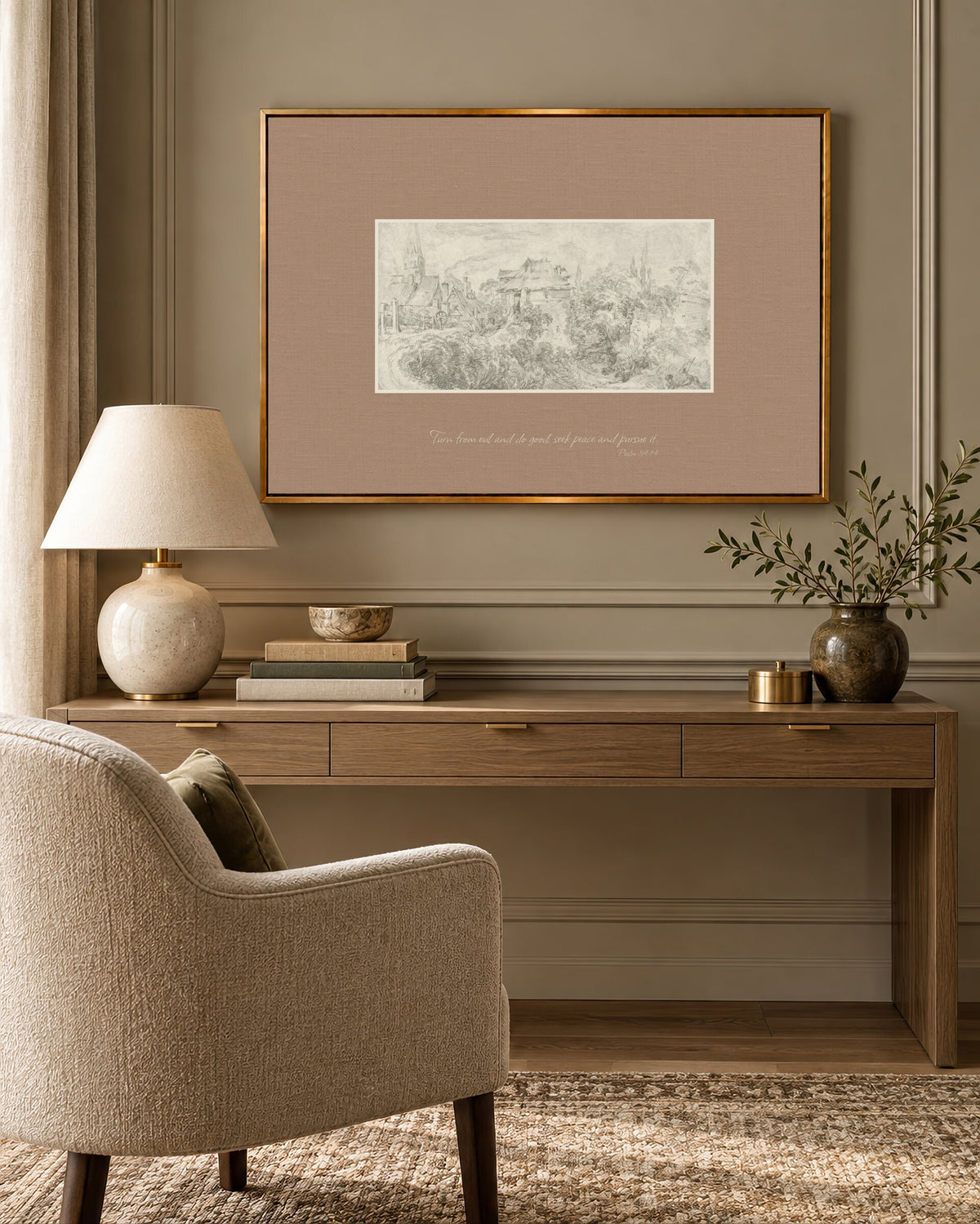 Rustic Village Sketch wall art