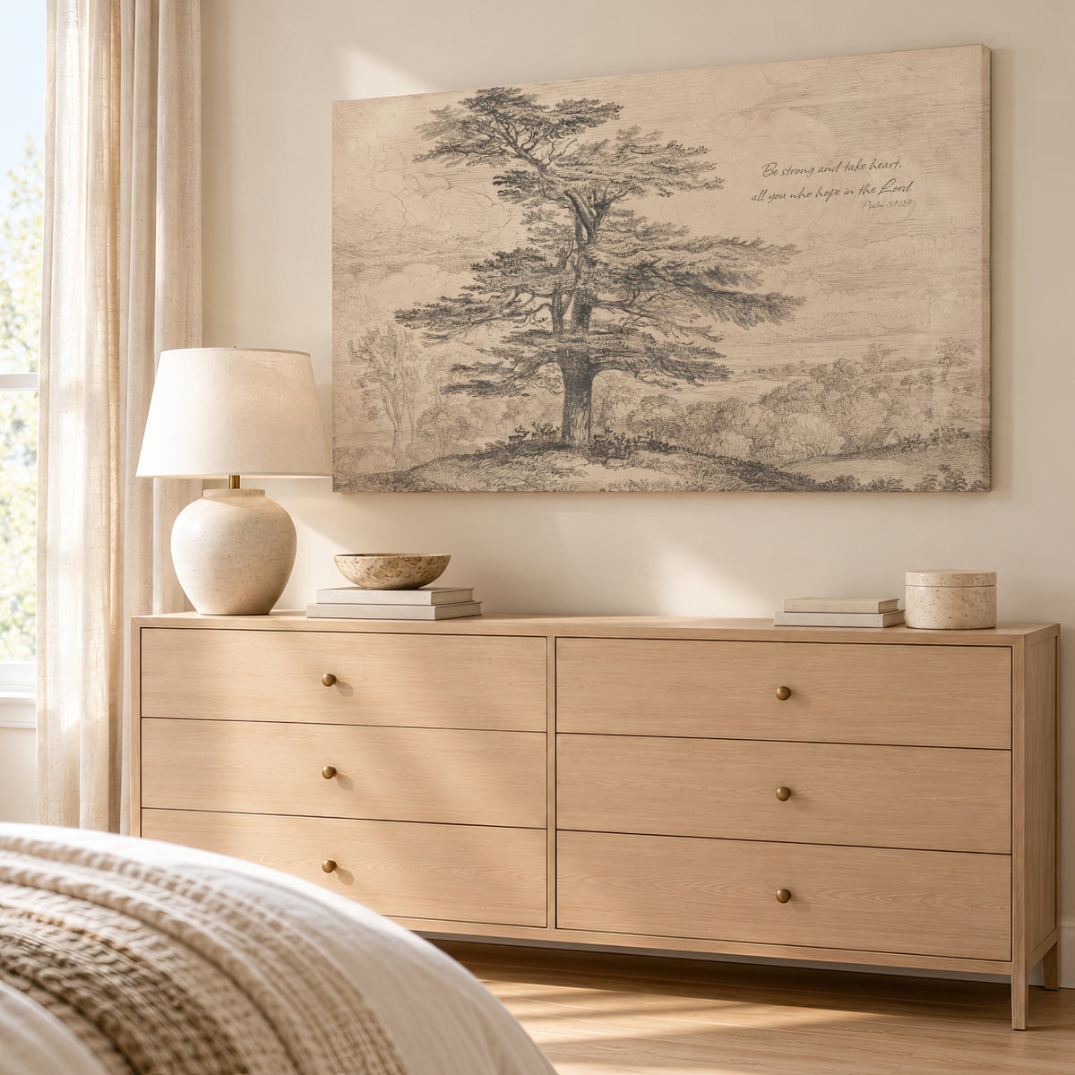 Cedar Tree Drawing wall art