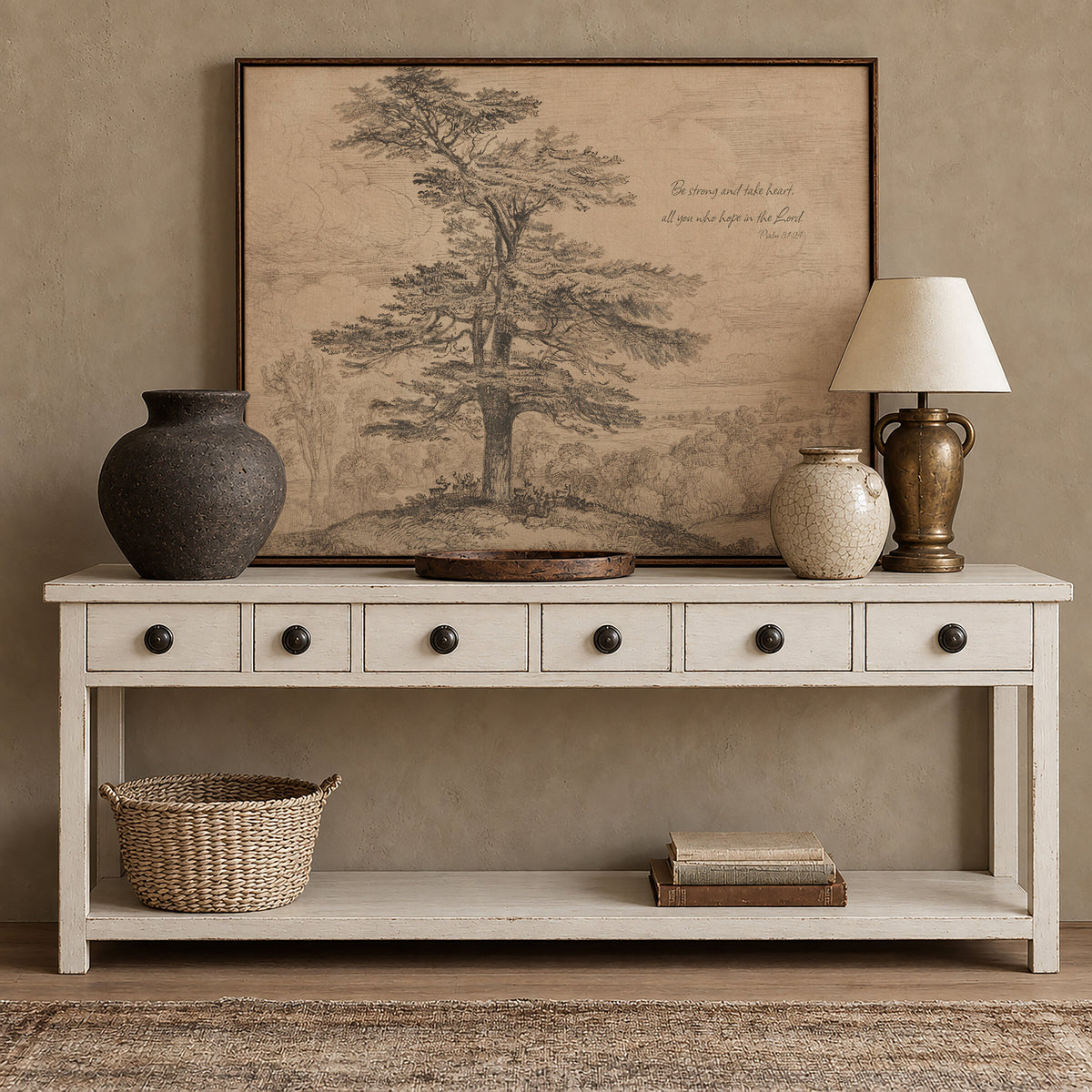 Cedar Tree Drawing wall art