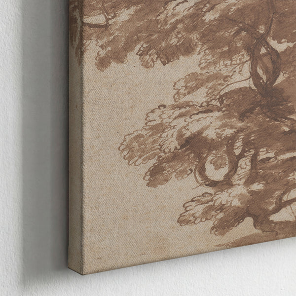 Sepia Tree Study unframed canvas corner detail