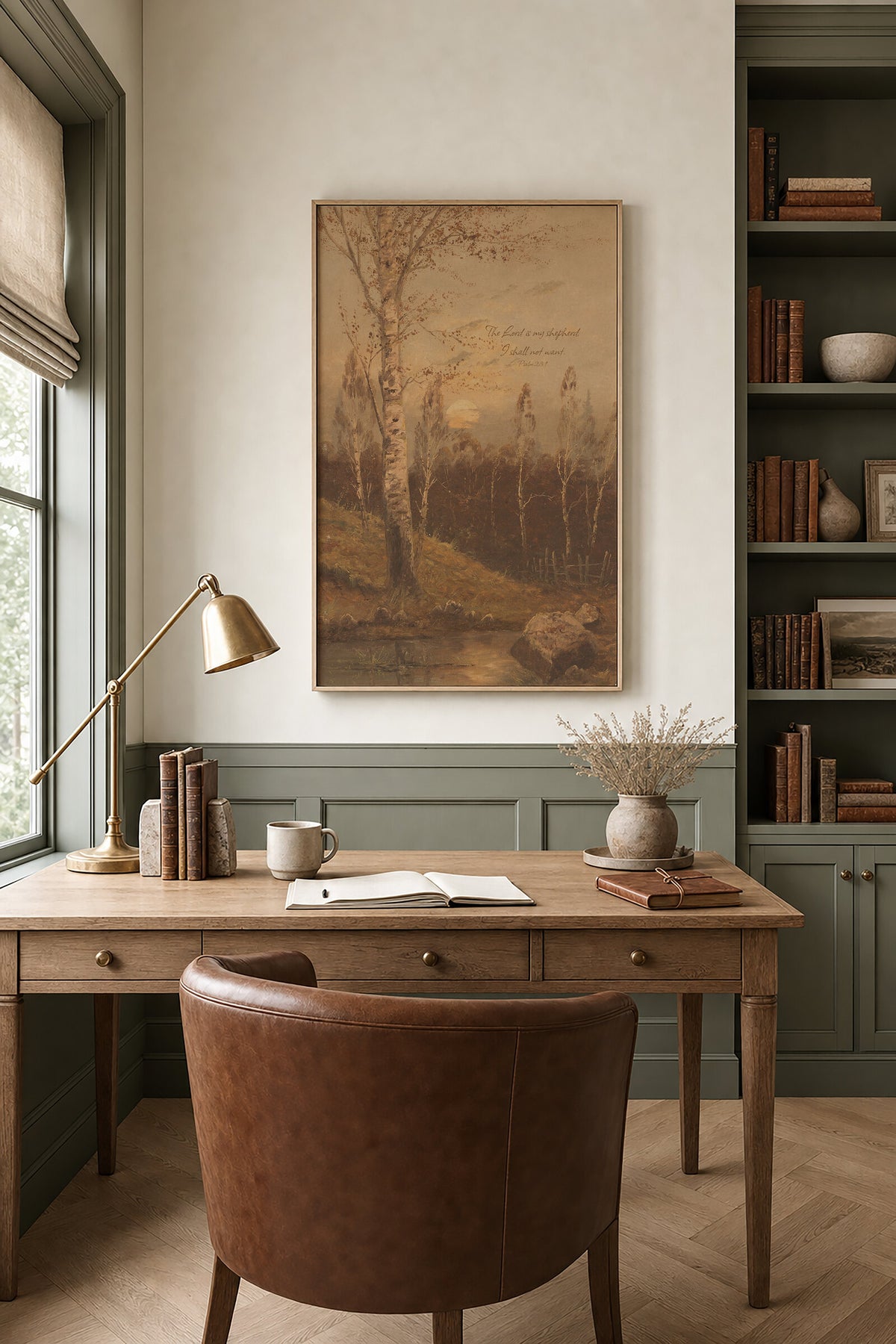 My Shepherd Evening Copper — Psalm 23:1 wall art