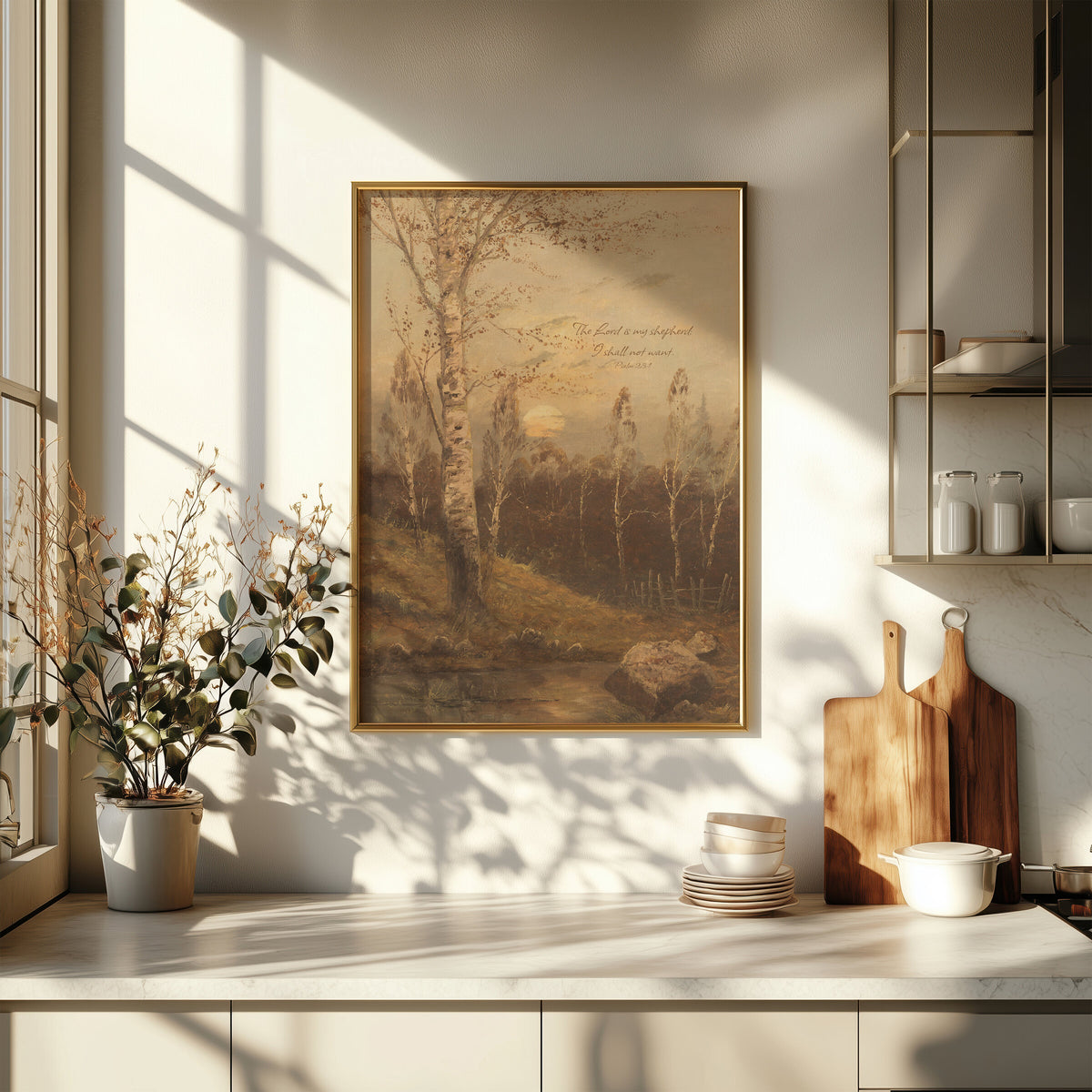 My Shepherd Evening Copper — Psalm 23:1 wall art