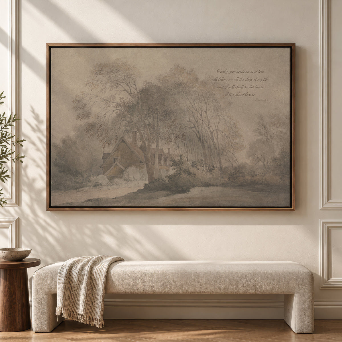 Goodness All My Days Cottage Clay — Psalm 23:6 wall art