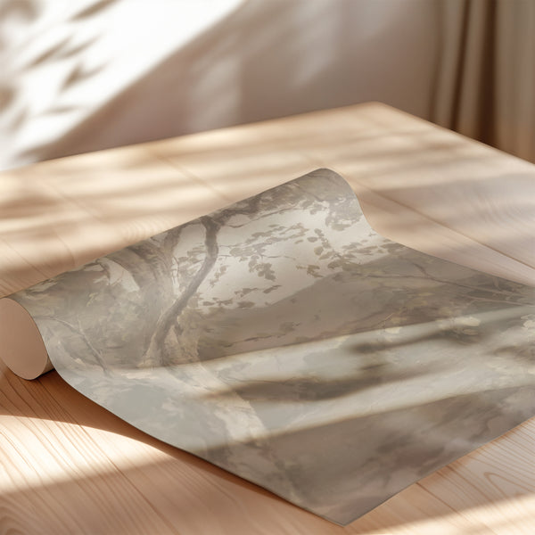 Greige Tree in Quiet Light printed on premium matte art paper