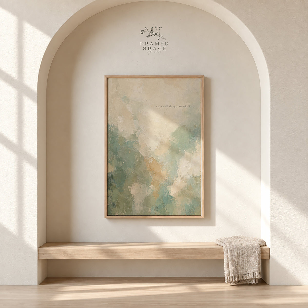 I Can Do All Things Sage Abstract — Philippians 4:13 wall art