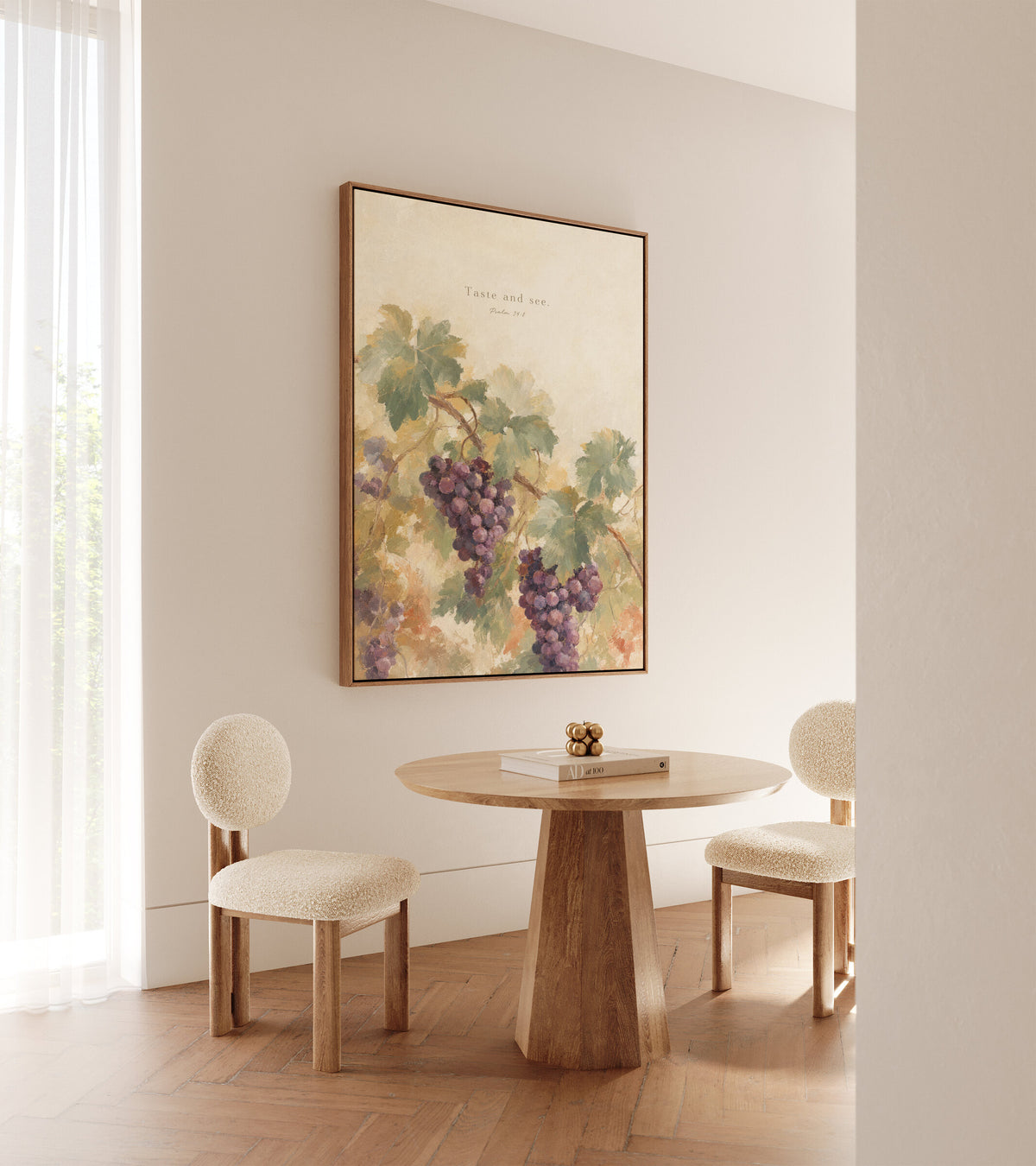 Taste and See Grapevine — Psalm 34:8 wall art