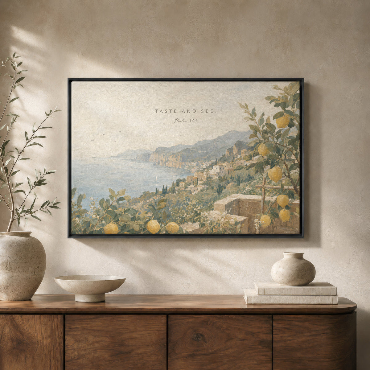 Taste and See Lemon Coast — Psalm 34:8 wall art