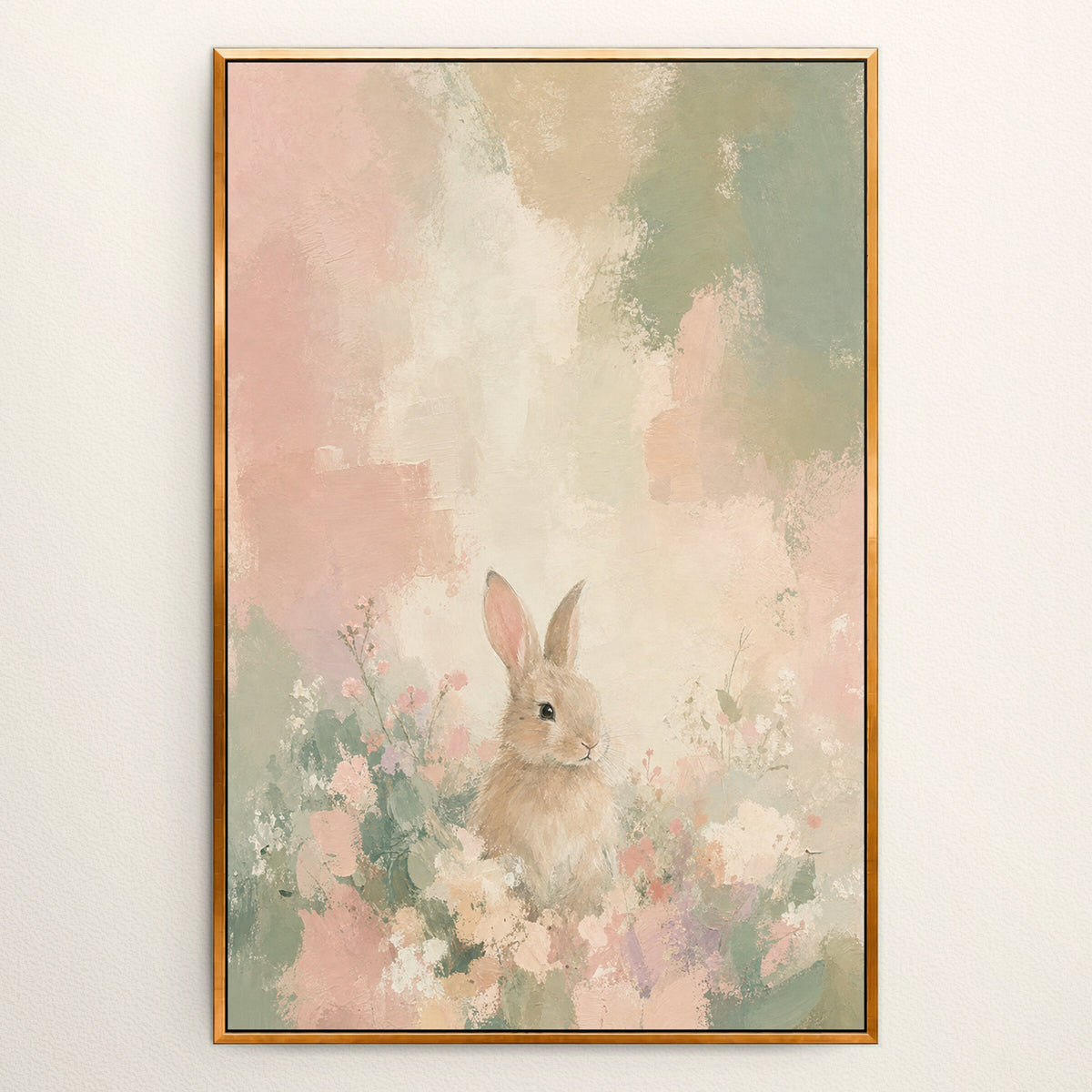 Pastel Floral Bunny wall art