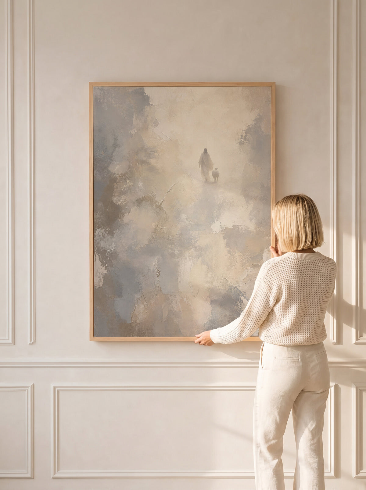 Good Shepherd Stone Grey wall art
