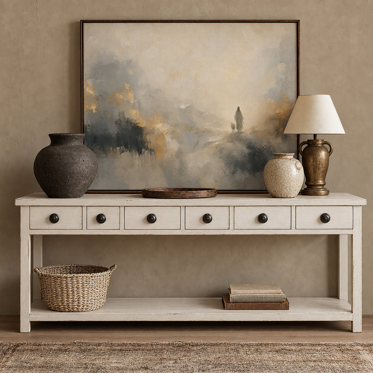 Good Shepherd Charcoal Gold wall art