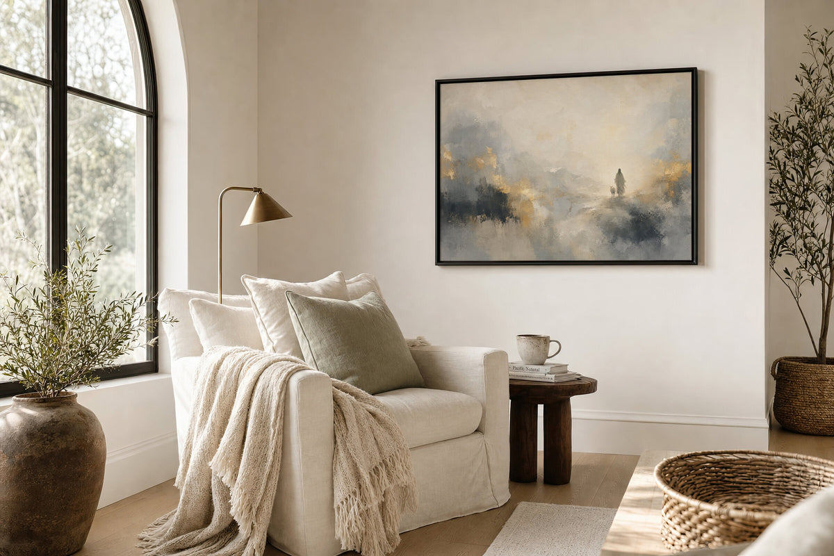 Good Shepherd Charcoal Gold wall art