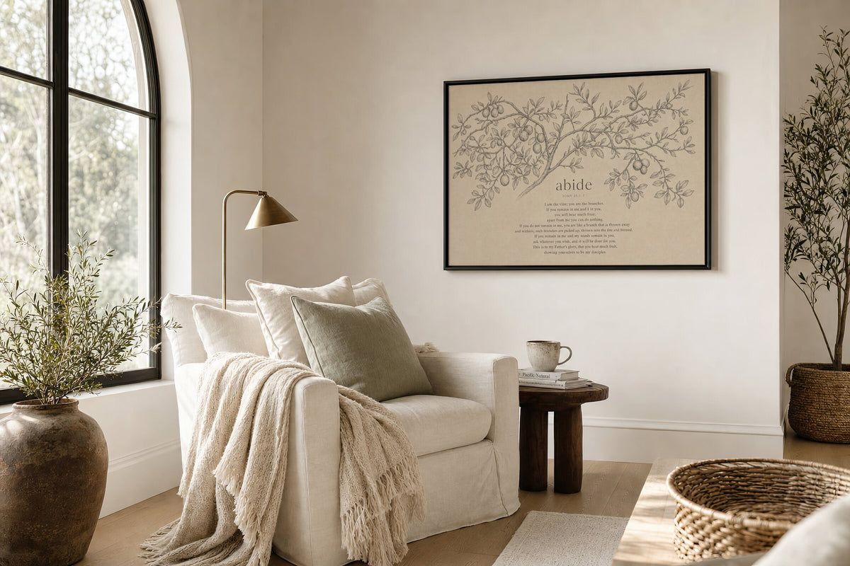 Abide in Me — John 15:5-7 wall art