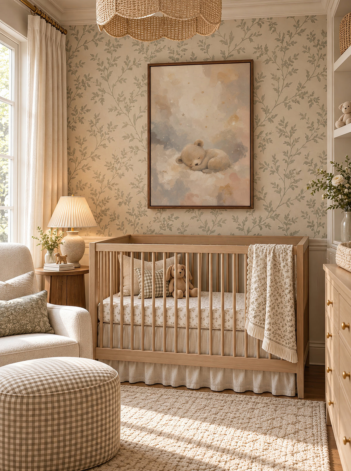 Sleeping Bear and Moon wall art
