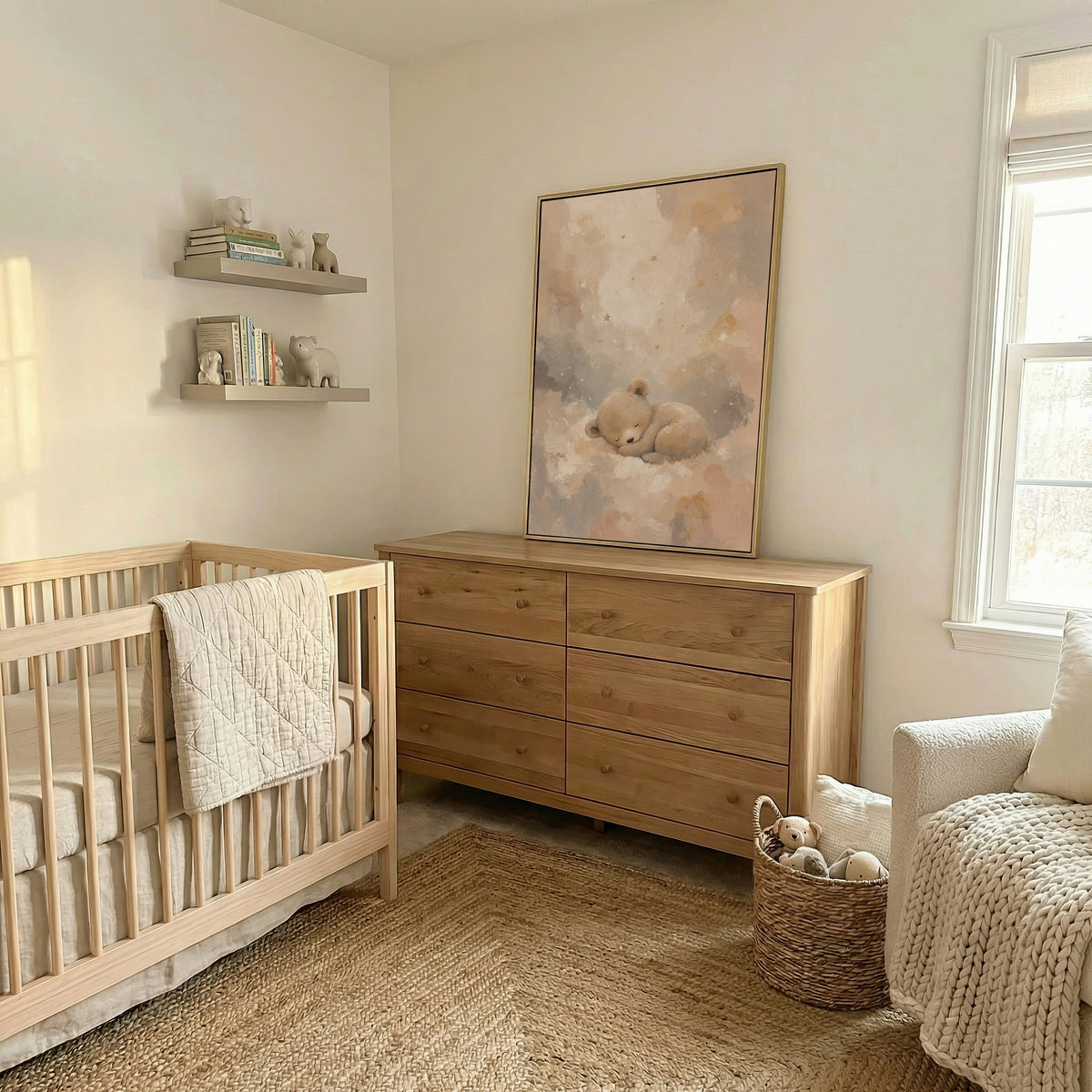 Sleeping Bear and Moon wall art