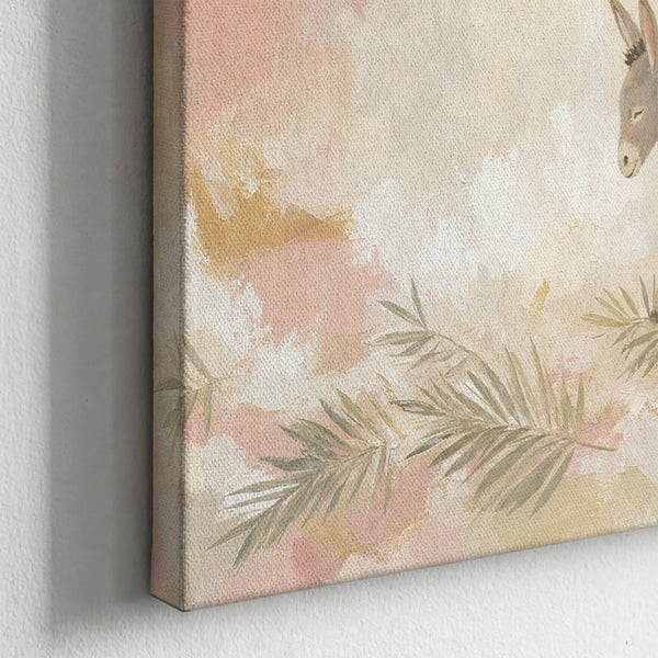 Palm Sunday Donkey unframed canvas corner detail