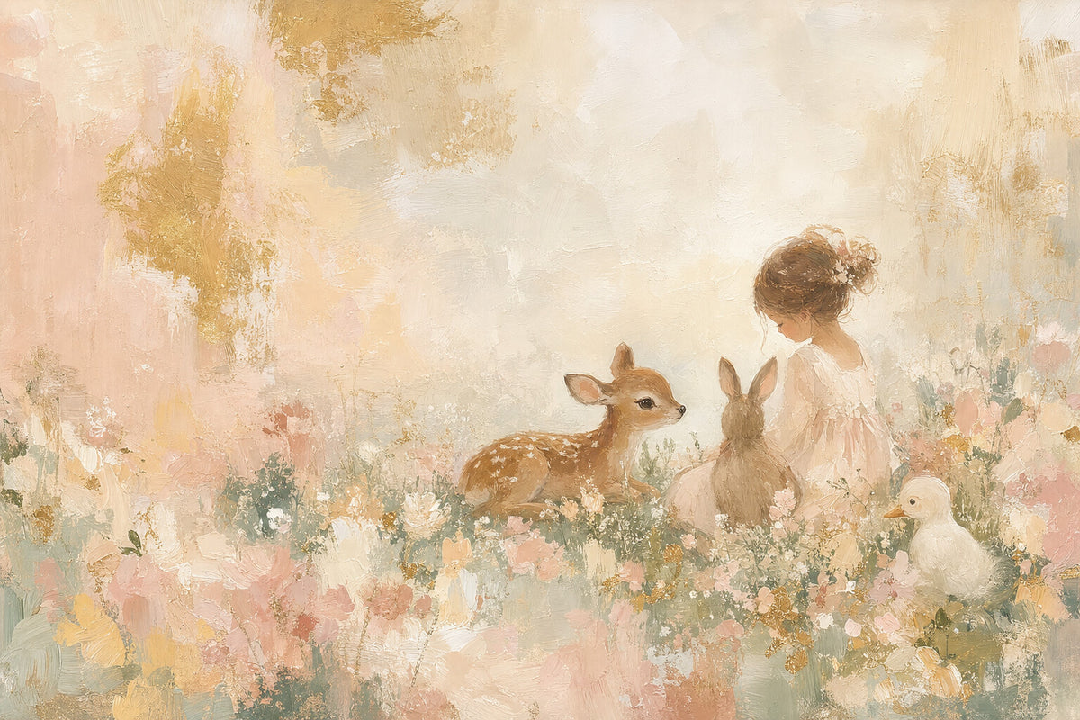 Blush Deer and Bunny artwork