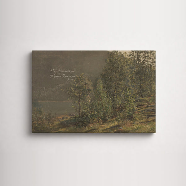 Olive Woodland Lake unframed canvas