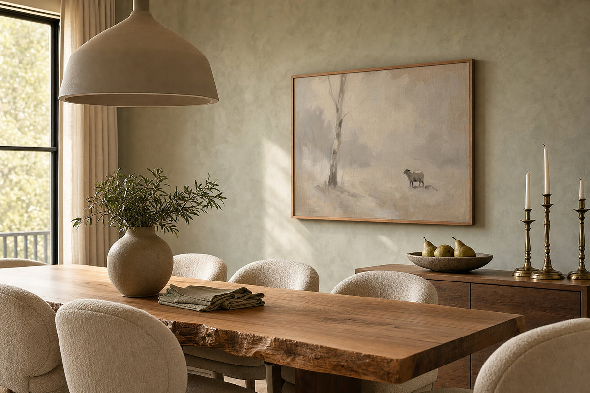 Birch and Sheep wall art