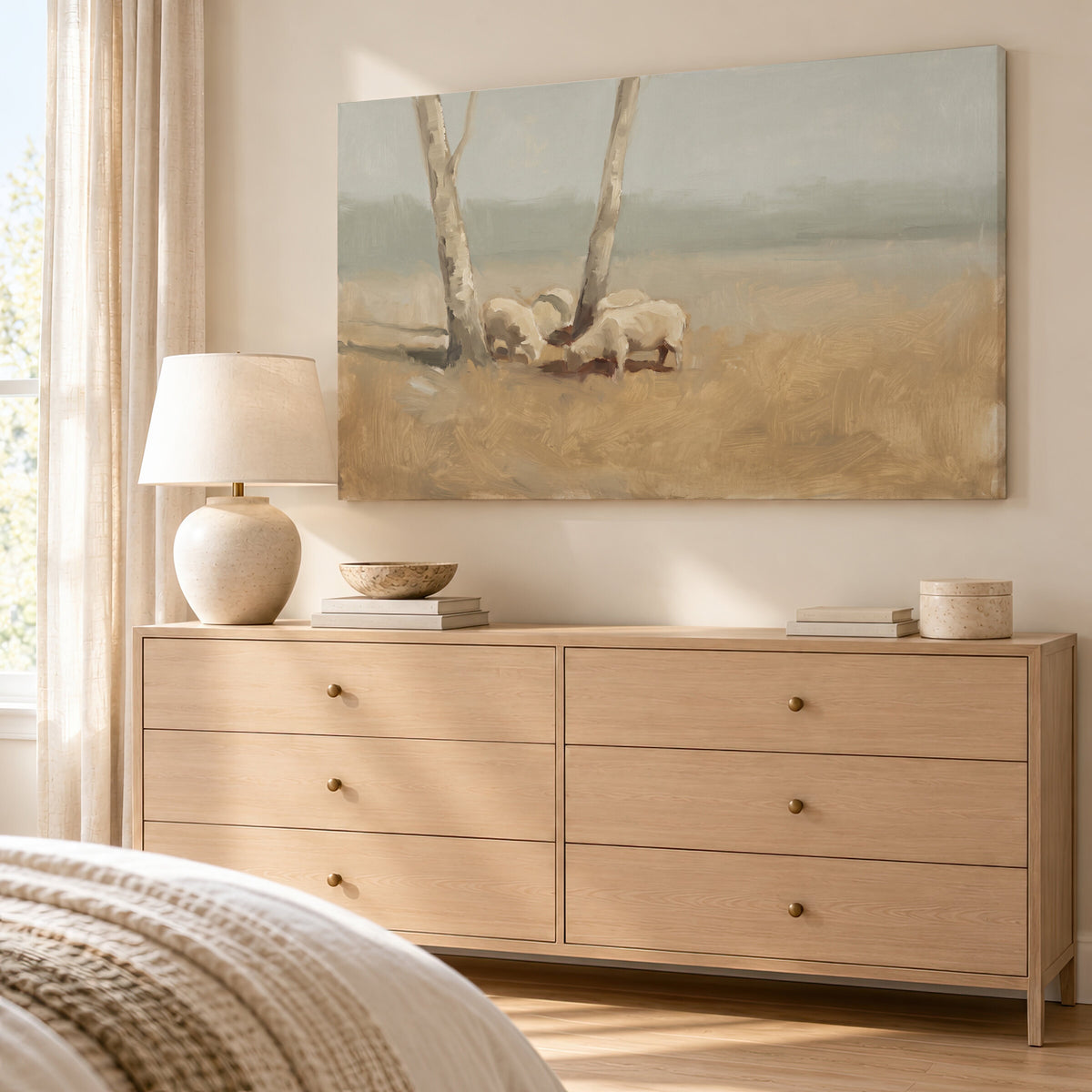Flock Between Birches wall art