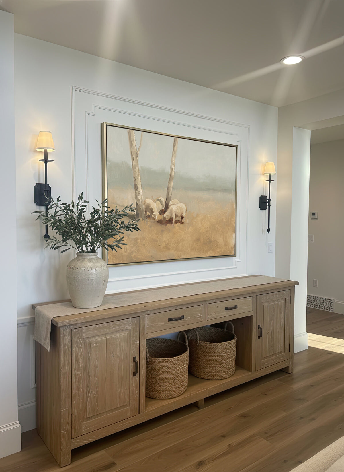 Flock Between Birches wall art