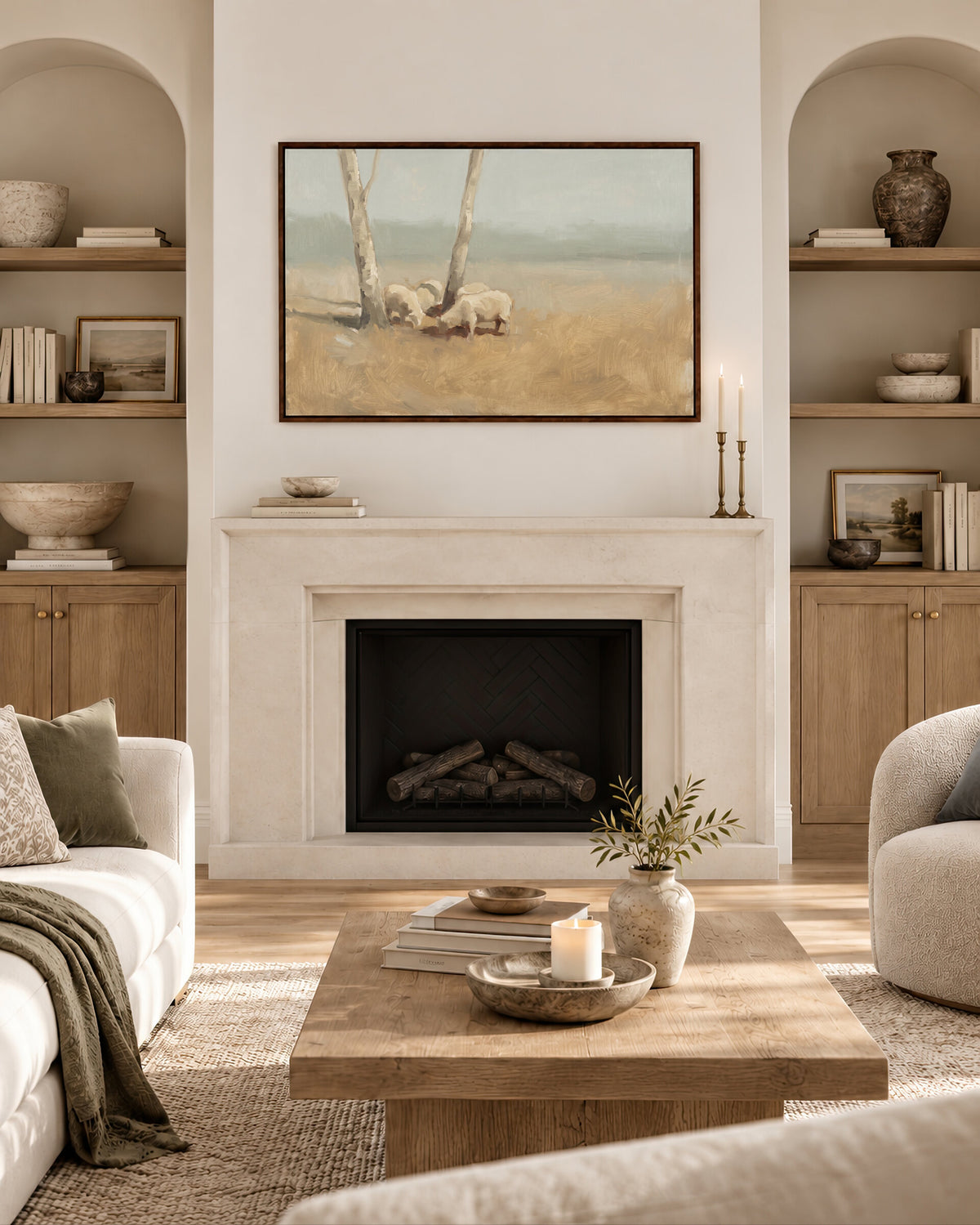 Flock Between Birches wall art