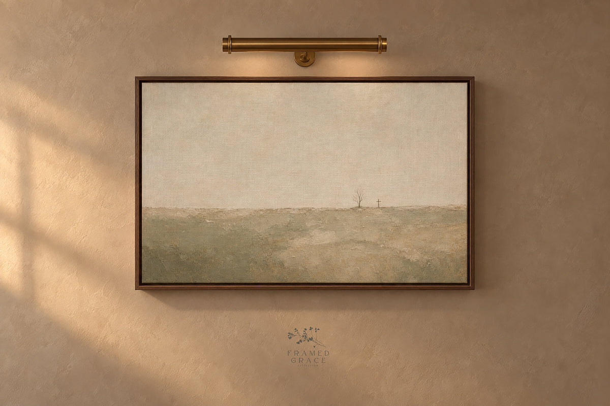 Lone Tree Cross Neutral wall art
