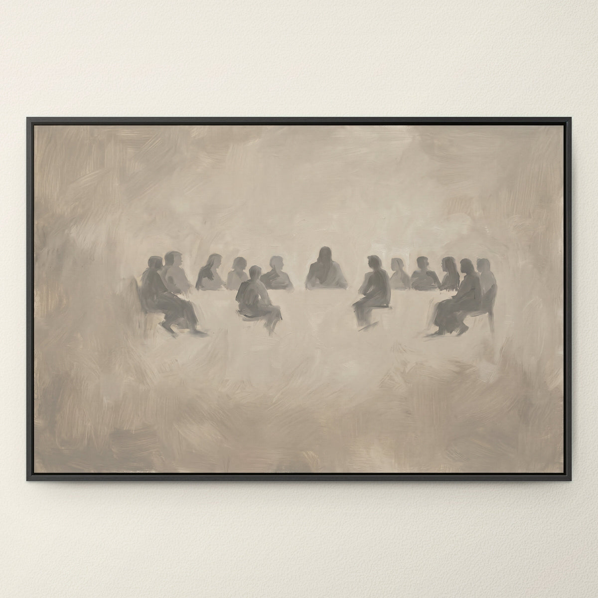 Last Supper Gathering in Grey wall art