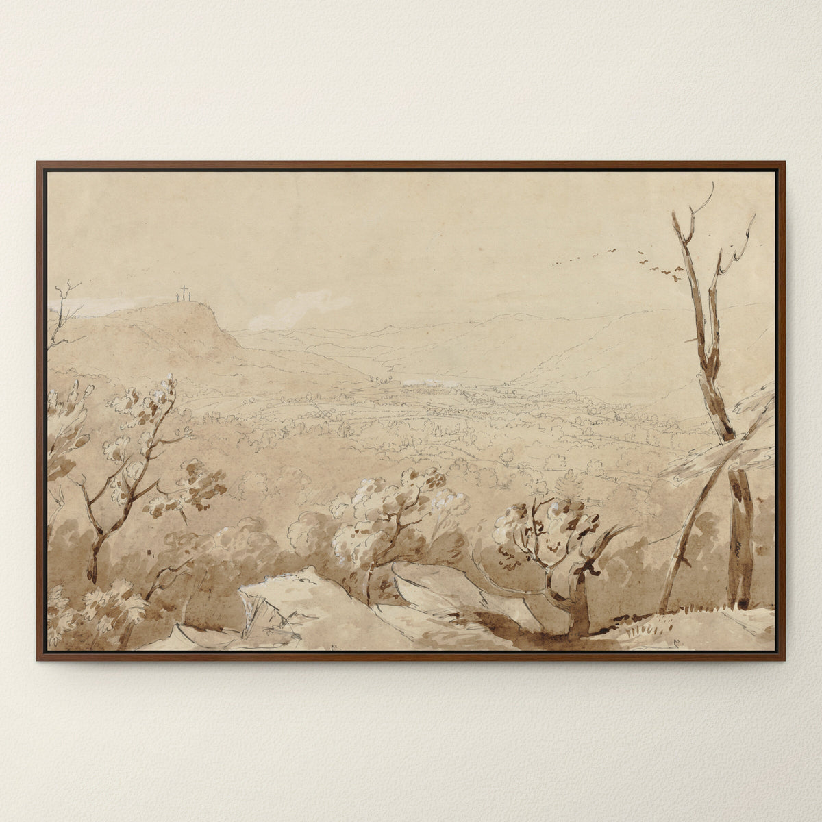 Beige Landscape Crosses wall art