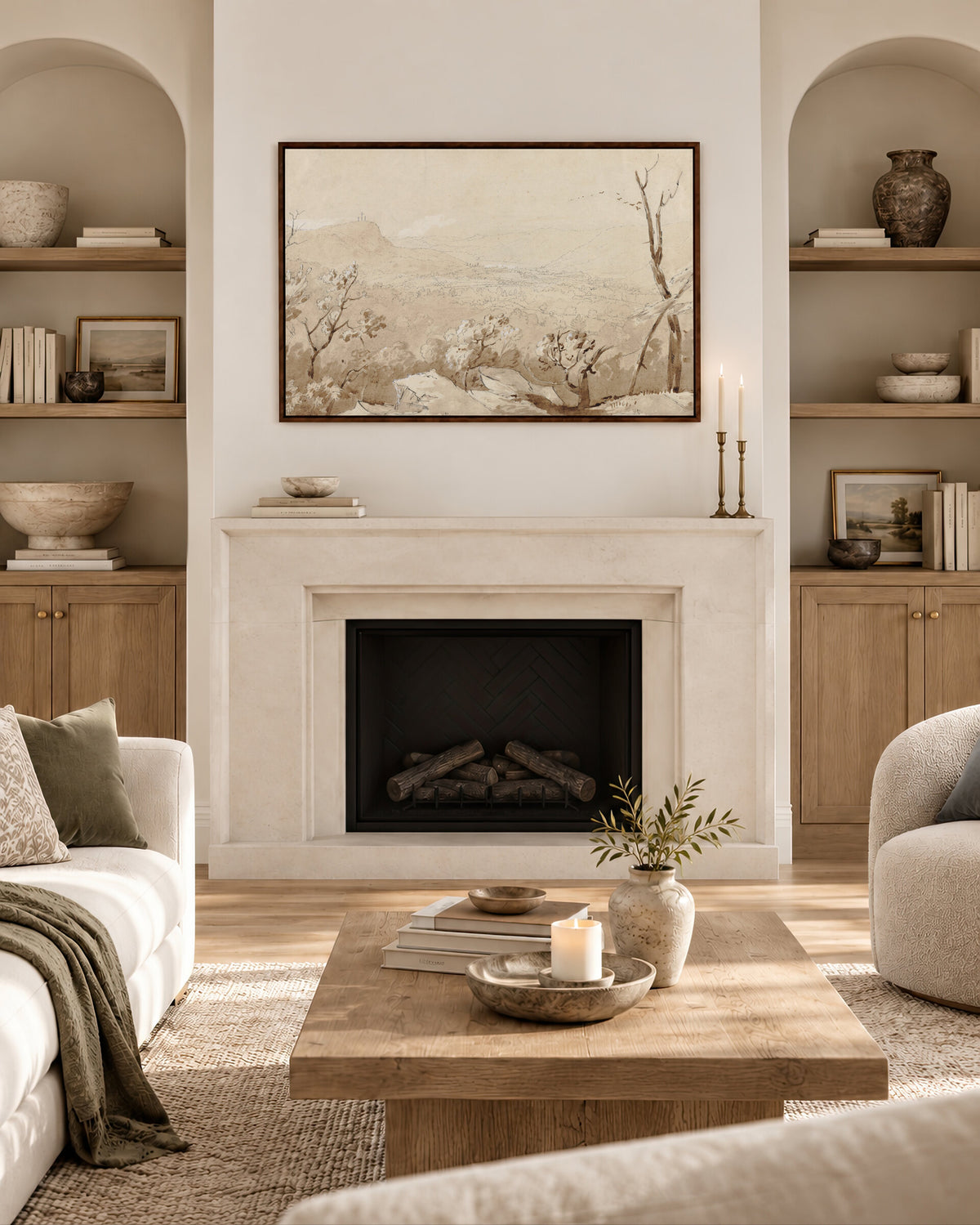Beige Landscape Crosses wall art