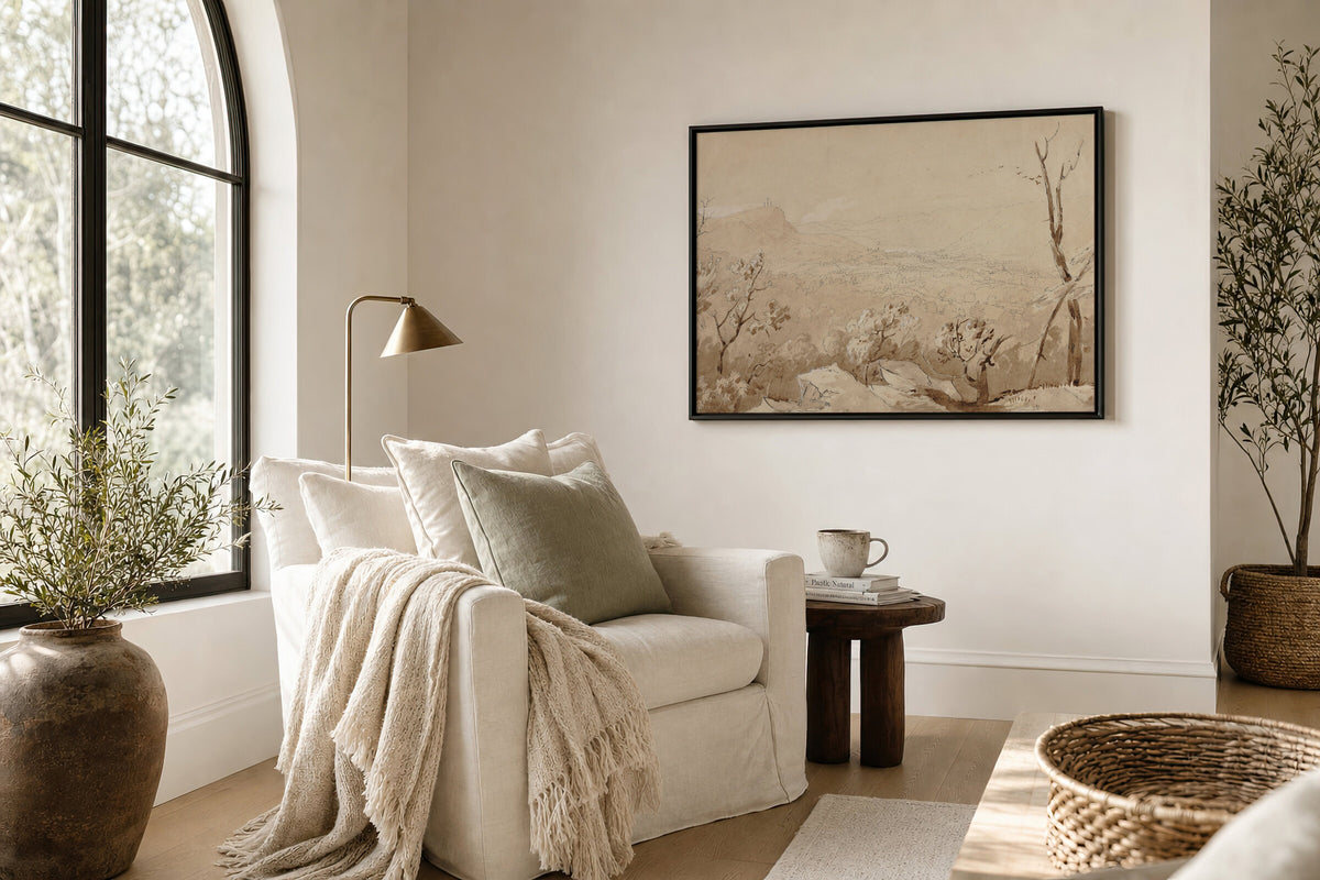 Beige Landscape Crosses wall art