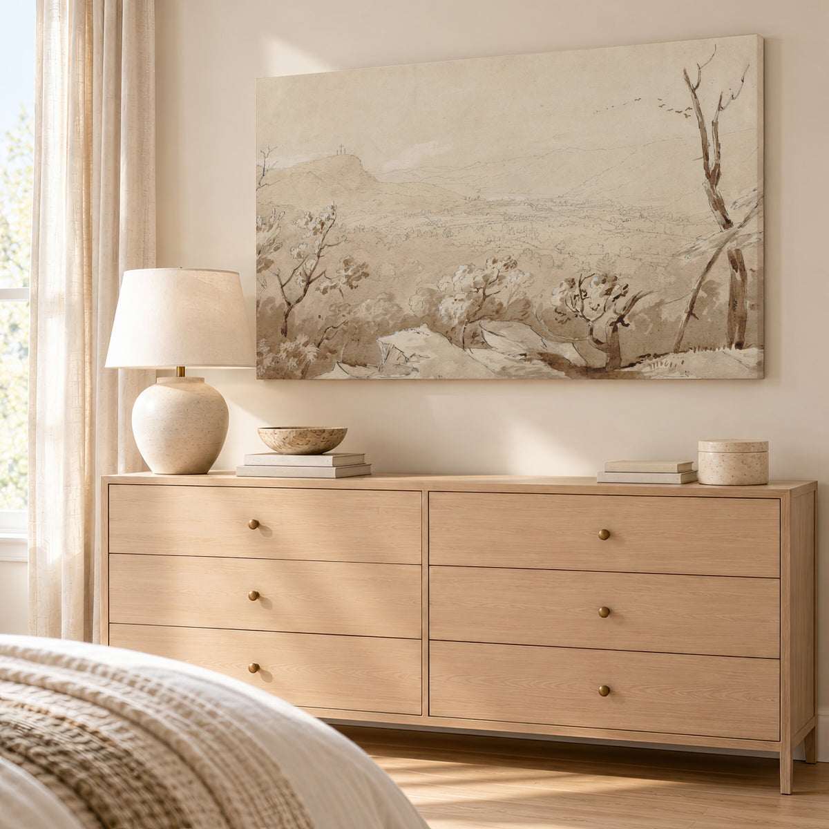 Beige Landscape Crosses wall art
