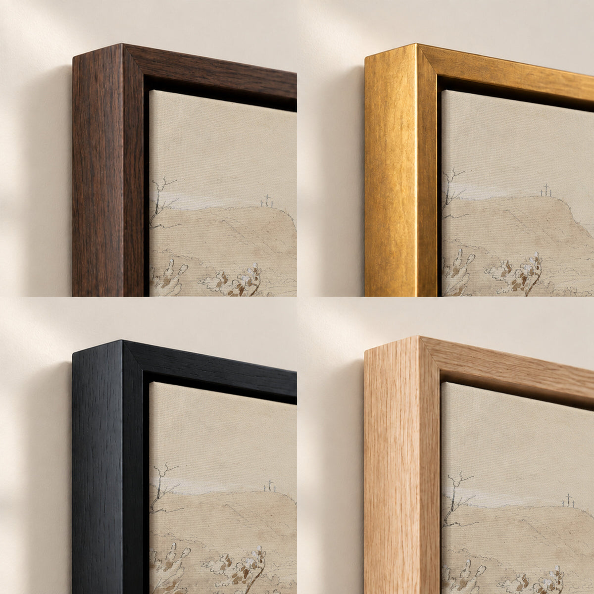 Beige Landscape Crosses wall art