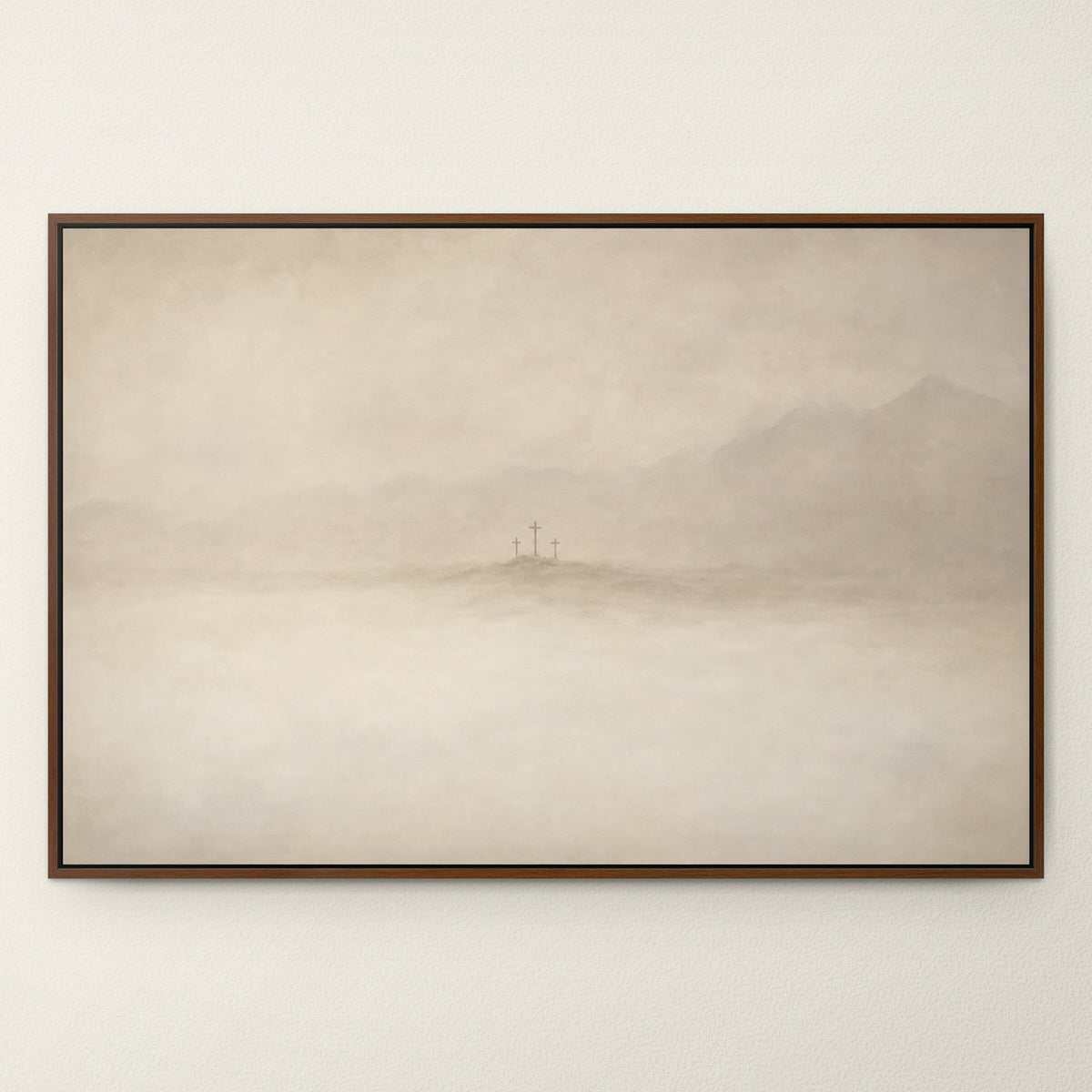 Greige Cross wall art