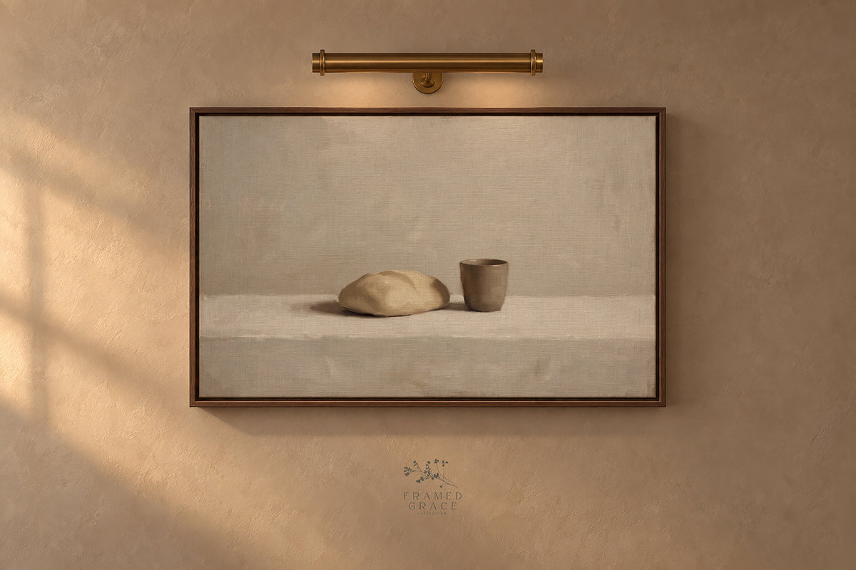 Bread and Cup Ivory wall art