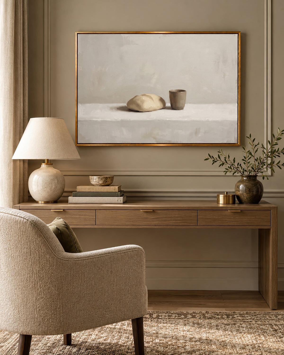 Bread and Cup Ivory wall art
