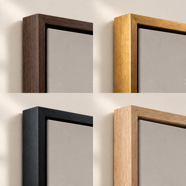 One Cloud Over the Water frame finish options: Brown, Gold, Black and Natural