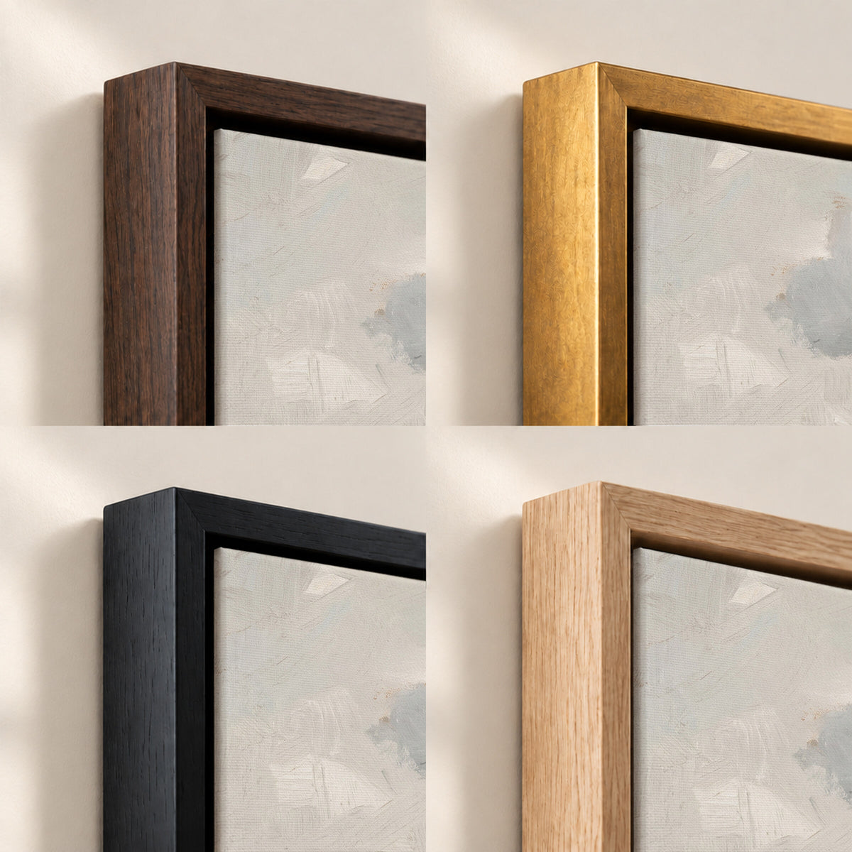 One Cloud Over Sage Field frame finish options: Brown, Gold, Black and Natural