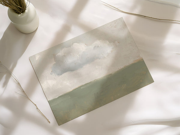 One Cloud Over Sage Field printed on premium matte art paper