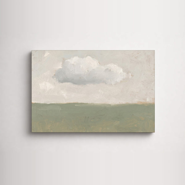 One Cloud Over Sage Field as an unframed canvas